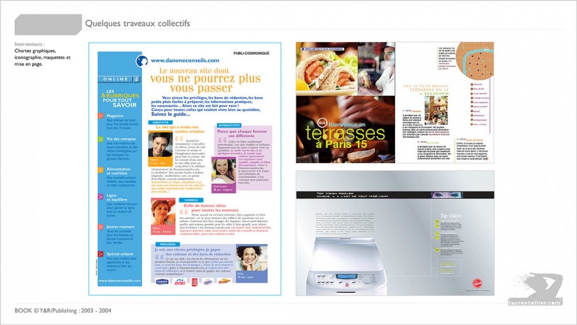 Danone - publireportage / Hover - Annonce presse / RATP - publi-reportage